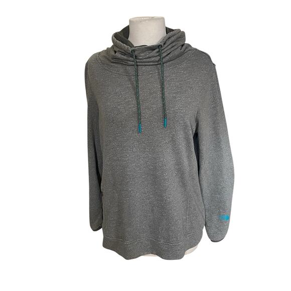 The North Face Loose Turtleneck Pullover Womens Size X-Large Green Zipper Pocket - Picture 1 of 12